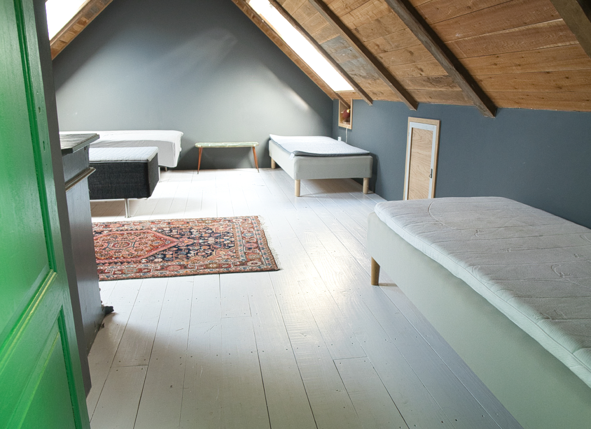Entrance to the four-bed room above the studio