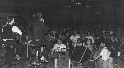 Blues Trio playing for a packed house at KST, Belgrade 1994